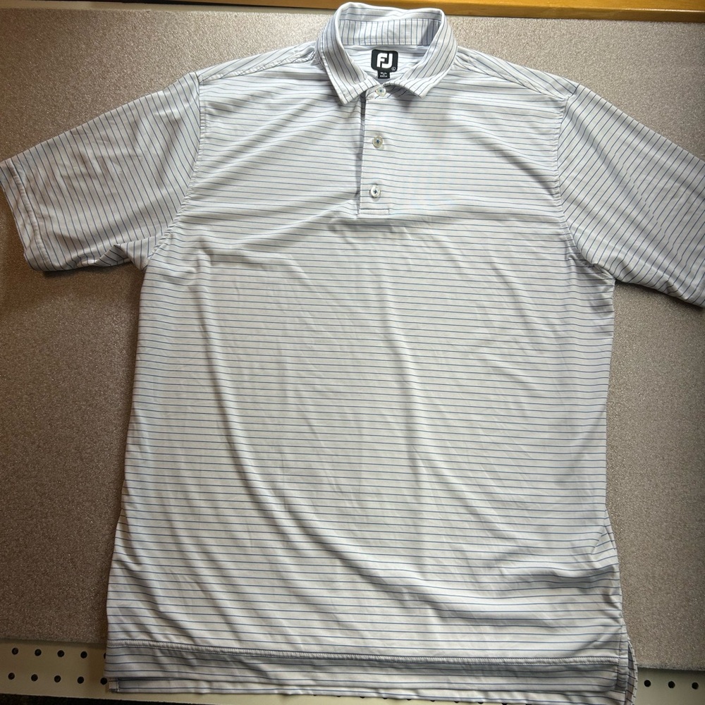 FootJoy Men's‎ Blue Striped Polo Shirt, size L